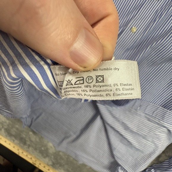 Eton Men's XL Blue Striped Dress Shirt French Cuffs Contemporary Fit LS SEE DESC - Picture 4 of 15